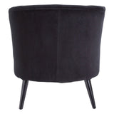 Arm Chairs, Recliners & Sleeper Chairs Round Plush Armchair, Black Cotton Velvet, Birchwood Legs