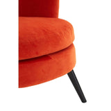 Arm Chairs, Recliners & Sleeper Chairs Round Plush Armchair, Orange Cotton Velvet, Birchwood Legs