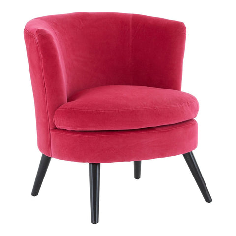 Round Plush Pink Cotton Velvet Armchair - SE Home