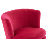 Round Plush Pink Cotton Velvet Armchair - SE Home