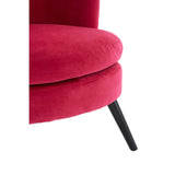 Round Plush Pink Cotton Velvet Armchair - SE Home