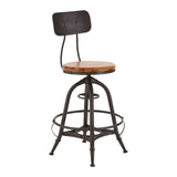 Fir Wood And Metal Bar Chair - SE Home