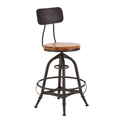 Table & Bar Stools Fir Wood And Metal Bar Chair