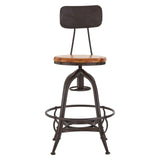 Table & Bar Stools Fir Wood And Metal Bar Chair