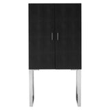 Pacific Black Faux Shark Skin Cabinet - SE Home