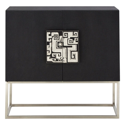 Pacific Black Faux Shark Skin Large Cabinet - SE Home