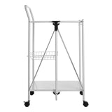 Table & Bar Stools White Rectangular Folding Kitchen Trolley