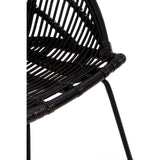 Lagom Black Rattan Chair With Iron Legs - SE Home