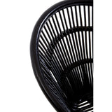 Lagom Black Rattan Chair With Iron Legs - SE Home