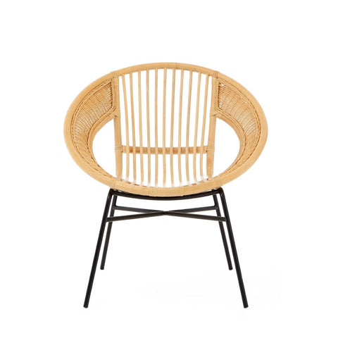 Lagom Rattan / Black Iron Chair - SE Home