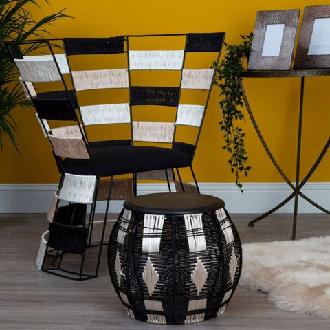 India Beige / Black / White Chair - SE Home
