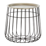 Templar Silver / Black Wire Detail Side Table - SE Home
