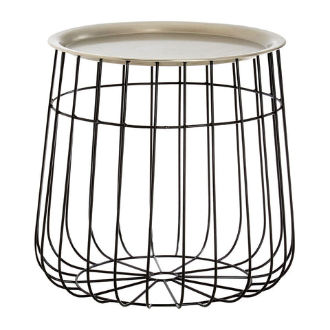 Templar Silver / Black Wire Detail Side Table - SE Home