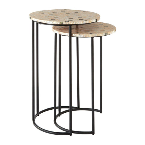 Kitchen & Dining Room Tables Halle Mother Of Pearl Side Tables
