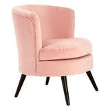Round Pink Velvet Plush Armchair - SE Home