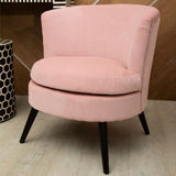 Arm Chairs, Recliners & Sleeper Chairs Round Pink Velvet Plush Armchair