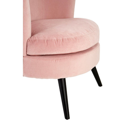 Round Pink Velvet Plush Armchair SE Home