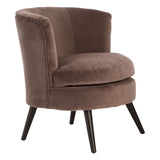 Round Grey Velvet Plush Armchair - SE Home