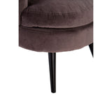 Round Grey Velvet Plush Armchair - SE Home