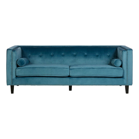 Sofas Felisa 3 Seat Blue Velvet Sofa