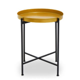 Hege Small Brass And Black Finish Side Table - SE Home