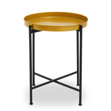 Kitchen & Dining Room Tables Hege Small Brass And Black Finish Side Table