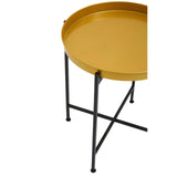Hege Small Brass And Black Finish Side Table - SE Home