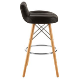 Radisson Bar Stool In Faux Leather With Beechwood Legs - SE Home