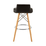 Radisson Bar Stool In Faux Leather With Beechwood Legs - SE Home