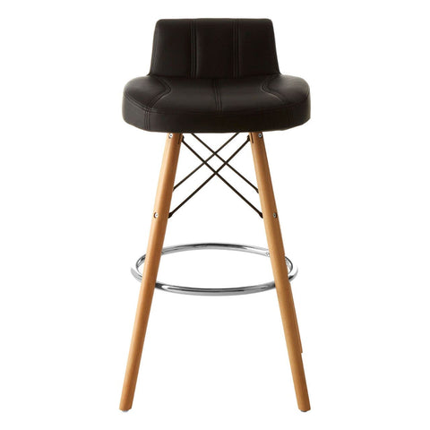 Radisson Bar Stool In Faux Leather With Beechwood Legs - SE Home