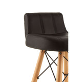 Radisson Bar Stool In Faux Leather With Beechwood Legs - SE Home