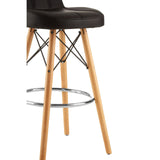 Radisson Bar Stool In Faux Leather With Beechwood Legs - SE Home