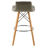 Table & Bar Stools Radisson Bar Stool In Grey Faux Leather With Beechwood Legs