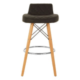 Radisson Bar Stool In Black Faux Leather With Beechwood Legs - SE Home