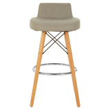 Radisson Bar Stool In Grey Faux Leather With Beechwood Legs - SE Home