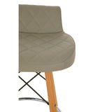 Radisson Bar Stool In Grey Faux Leather With Beechwood Legs - SE Home