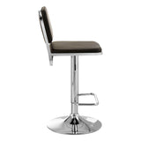 Radisson Bar Stool, Black Faux Leather, Chrome Base - SE Home