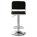 Table & Bar Stools Radisson Bar Stool, Black Faux Leather, Chrome Base