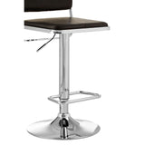 Radisson Bar Stool, Black Faux Leather, Chrome Base - SE Home