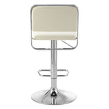 Radisson Bar Stool, White Faux Leather, Chrome Base - SE Home