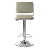 Radisson Bar Stool In Light Grey Faux Leather With A Chrome Base - SE Home