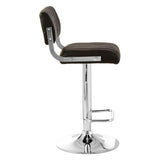 Radisson Bar Stool In Black Faux Leather With A Chrome Base - SE Home