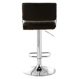 Radisson Bar Stool In Black Faux Leather With A Chrome Base - SE Home