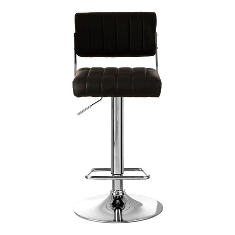 Radisson Bar Stool In Black Faux Leather With A Chrome Base - SE Home