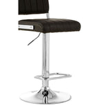 Radisson Bar Stool In Black Faux Leather With A Chrome Base - SE Home