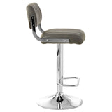Table & Bar Stools Radisson Bar Stool In Grey Faux Leather With A Chrome Base