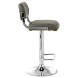Radisson Bar Stool In Grey Faux Leather With A Chrome Base - SE Home