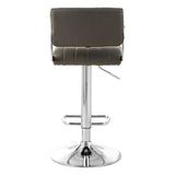 Radisson Bar Stool In Grey Faux Leather With A Chrome Base - SE Home