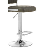 Radisson Bar Stool In Grey Faux Leather With A Chrome Base - SE Home