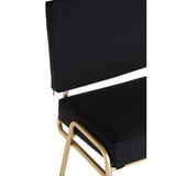 Lexa Chair, Black Linen, Gold Finish Frame - SE Home